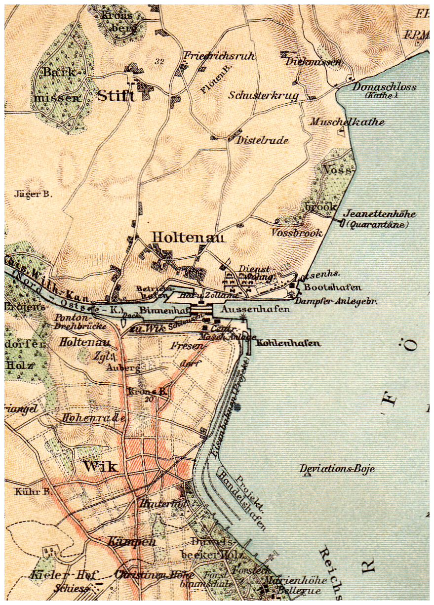 Karte Holtenaus und der Wik vor 1910